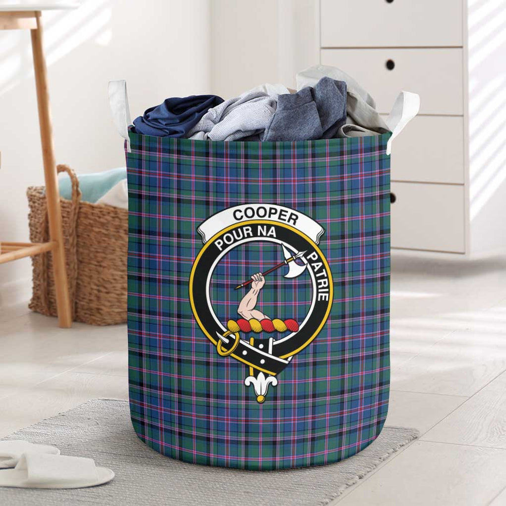 Cooper Tartan Laundry Basket with Family Crest One Size - Tartanvibesclothing Shop