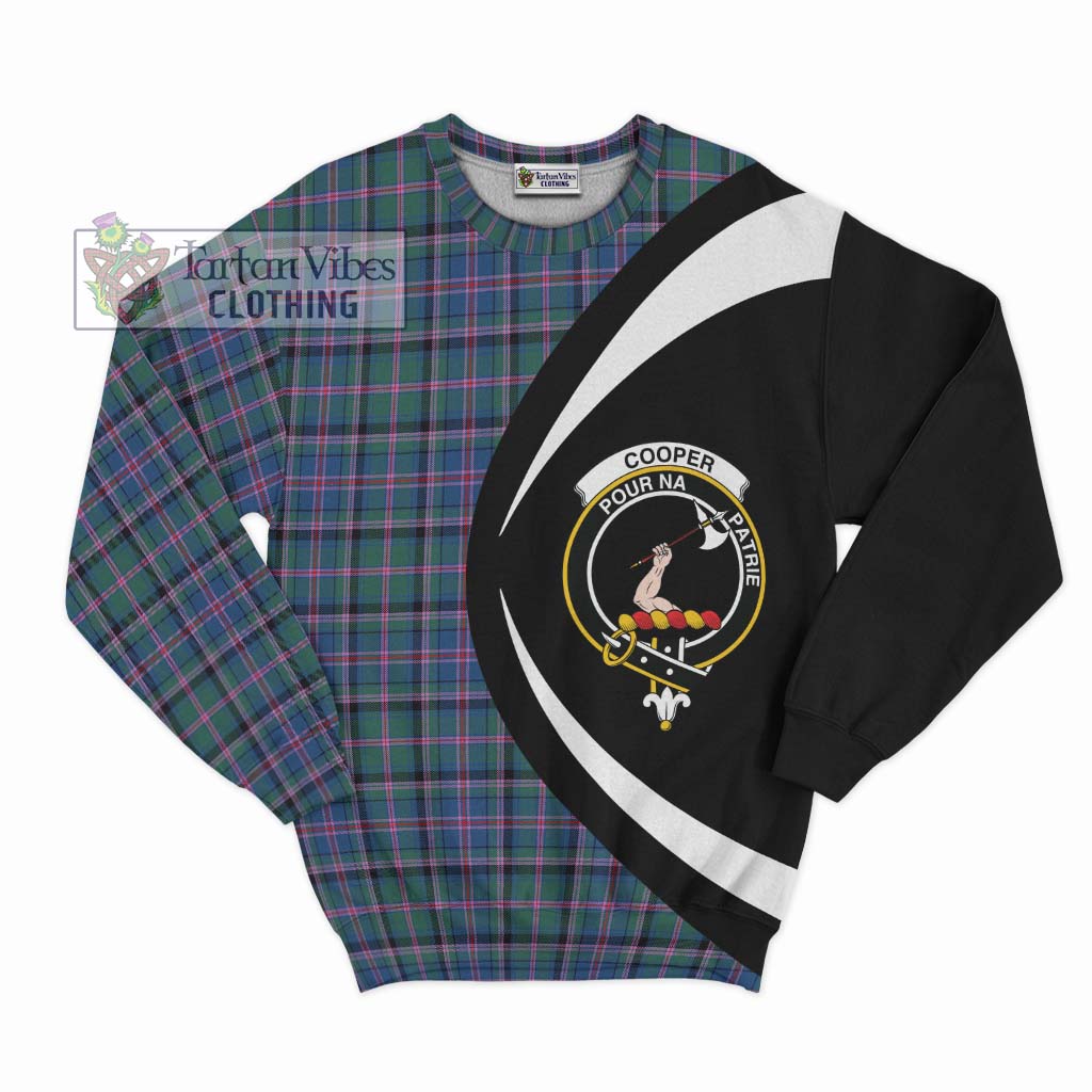 Cooper Tartan Sweatshirt with Family Crest Circle Style Unisex - Tartan Vibes Clothing