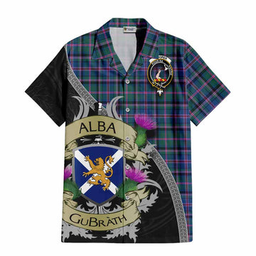 Cooper Tartan Family Crest Hawaiian Shirt Lion Rampant Royal Thistle Shield Celtic Inspired Kid - Tartan Vibes Clothing