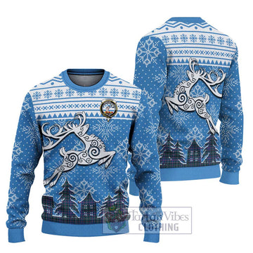 Cooper Clan Christmas Ugly Sweater with Tartan and Celtic Reindeer Style