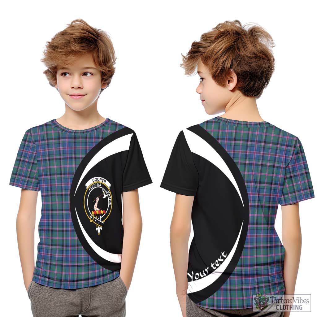 Cooper Tartan Kid T-Shirt with Family Crest Circle Style Youth XL Size14 - Tartan Vibes Clothing