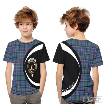 Cooper Tartan Kid T-Shirt with Family Crest Circle Style