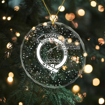 Cooper Clan Crest Christmas Glass Ornament