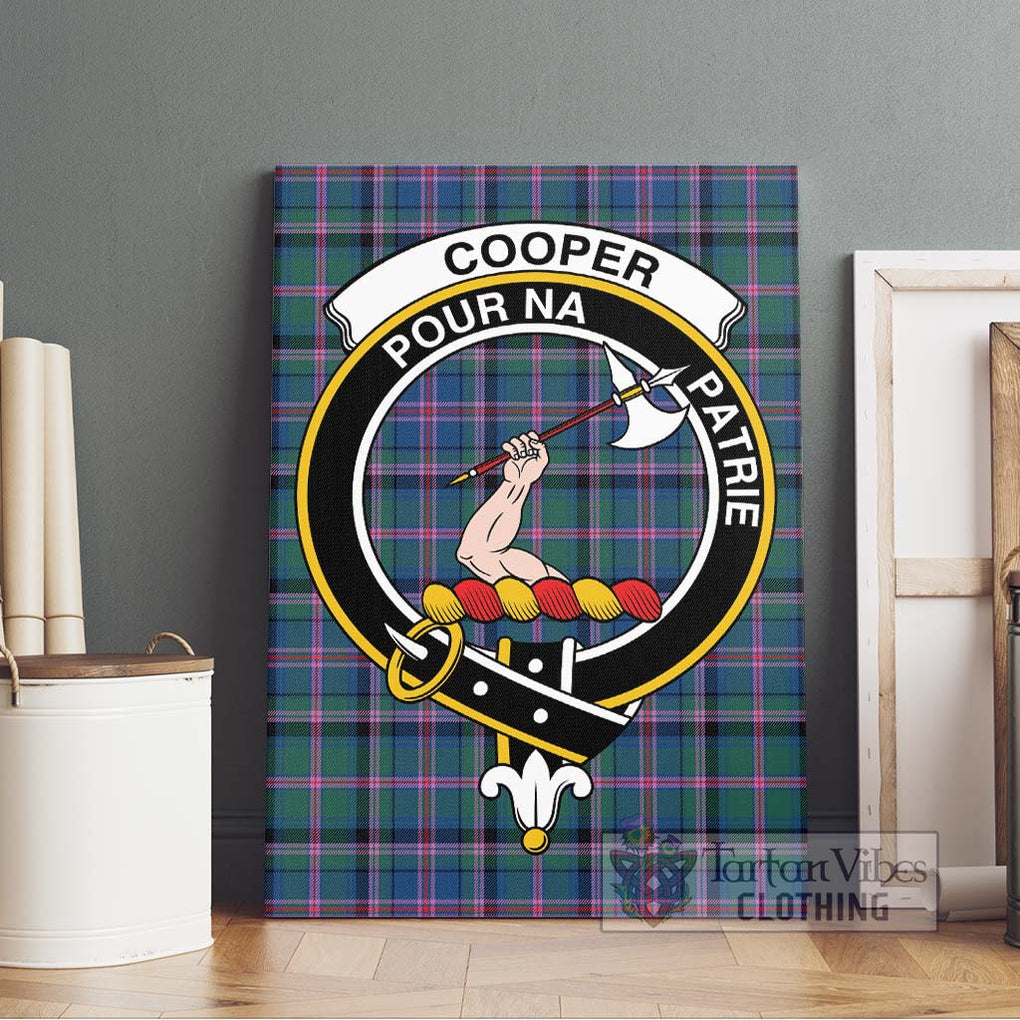 Cooper Tartan Canvas Print Wall Art with Family Crest Without Frame - Tartan Vibes Clothing