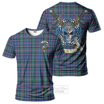 Cooper Tartan T-Shirt with Family Crest Celtic Skull Style