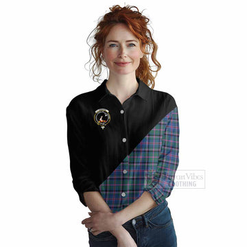 Cooper Tartan Women's Casual Shirt with Family Crest and Military Logo Style