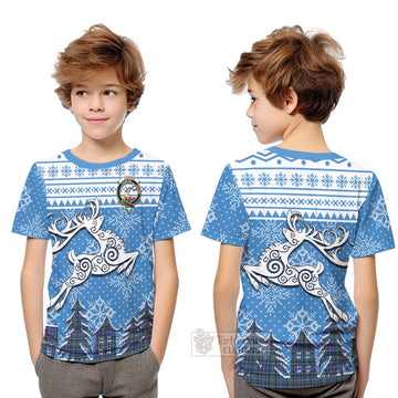 Cooper Clan Christmas Kid T-Shirt Celtic Reindeer Style