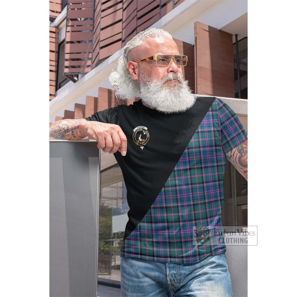 Tartan Vibes Clothing Cooper Tartan Cotton T-shirt with Family Crest and Military Logo Style