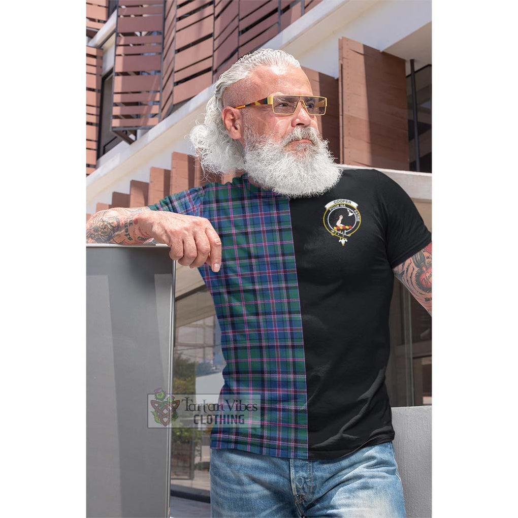 Tartan Vibes Clothing Cooper Tartan Cotton T-shirt with Family Crest and Half Of Me Style