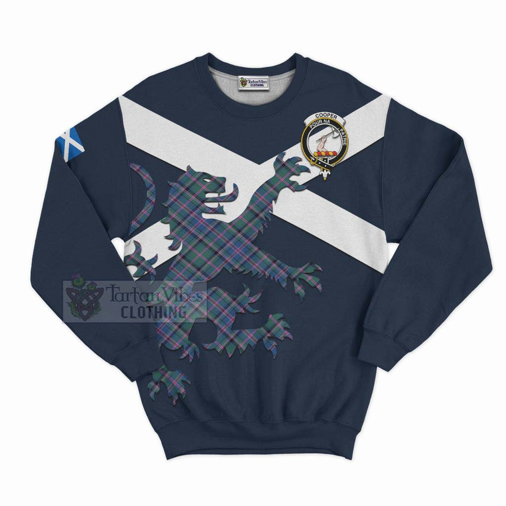 Tartan Vibes Clothing Cooper Tartan Lion Rampant Sweatshirt – Proudly Display Your Heritage with Alba Gu Brath and Clan Name