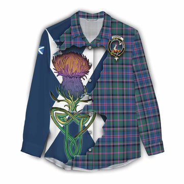 Cooper Tartan Family Crest Women's Casual Shirt Scottish Thistle Celtic Inspired Female - Tartan Vibes Clothing