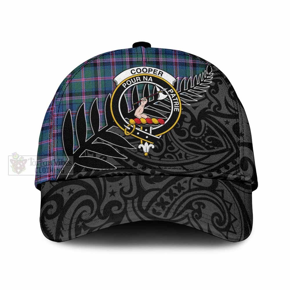 Tartan Vibes Clothing Cooper Tartan Classic Cap with New Zealand Silver Fern Half Style