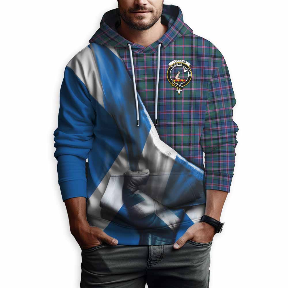 Tartan Vibes Clothing Cooper Tartan Hoodie with Family Crest Scotland Patriotic Style