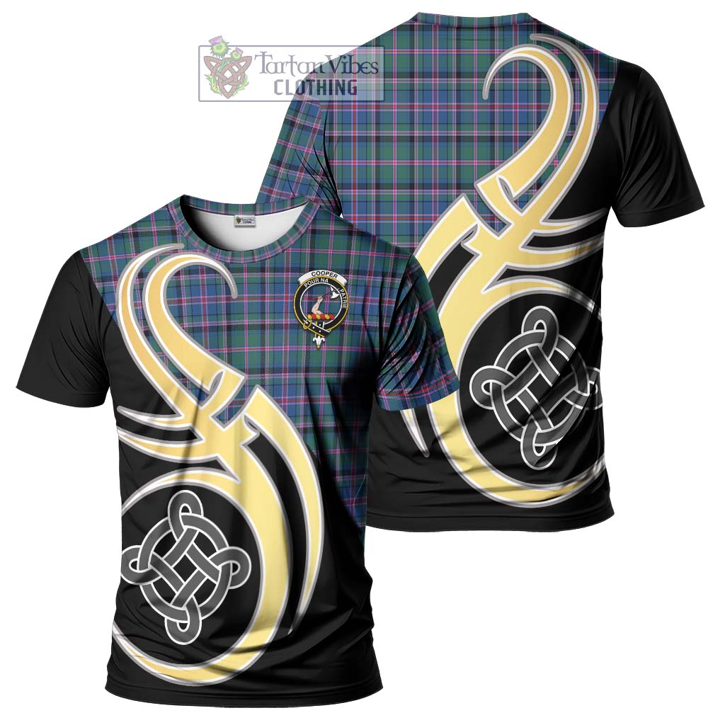 Tartan Vibes Clothing Cooper Tartan T-Shirt with Family Crest and Celtic Symbol Style