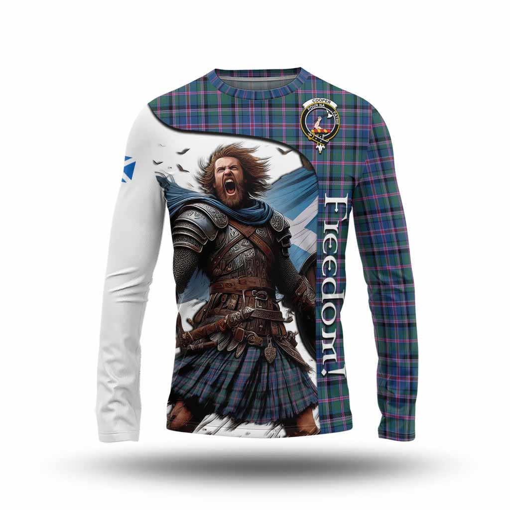 Tartan Vibes Clothing Cooper Crest Tartan Long Sleeve T-Shirt Inspired by the Freedom of Scottish Warrior