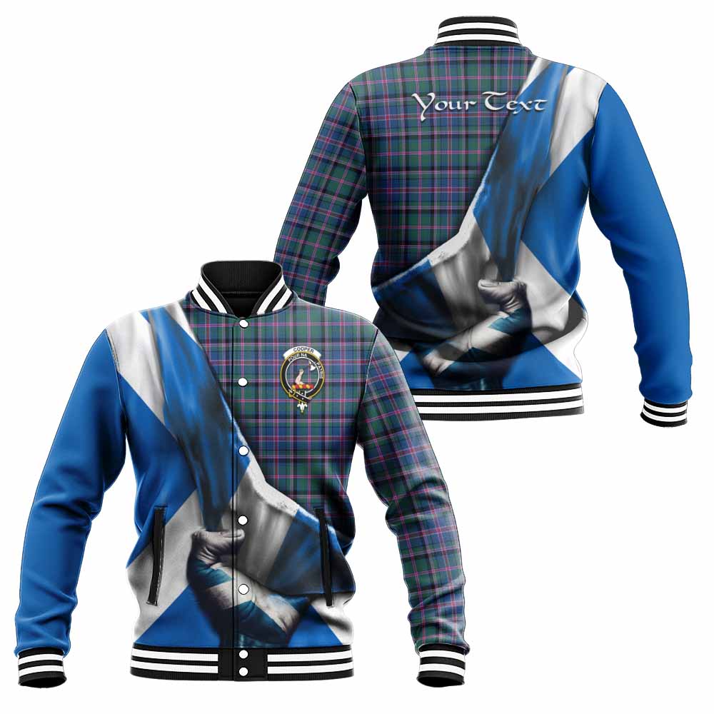 Tartan Vibes Clothing Cooper Tartan Baseball Jacket with Family Crest Scotland Patriotic Style