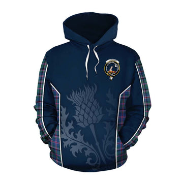 Cooper Tartan Cotton Hoodie with Family Crest and Scottish Thistle Vibes Sport Style