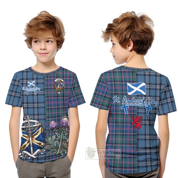 Cooper Tartan Kid T-Shirt Happy St. Andrew's Day Half Tartan Style