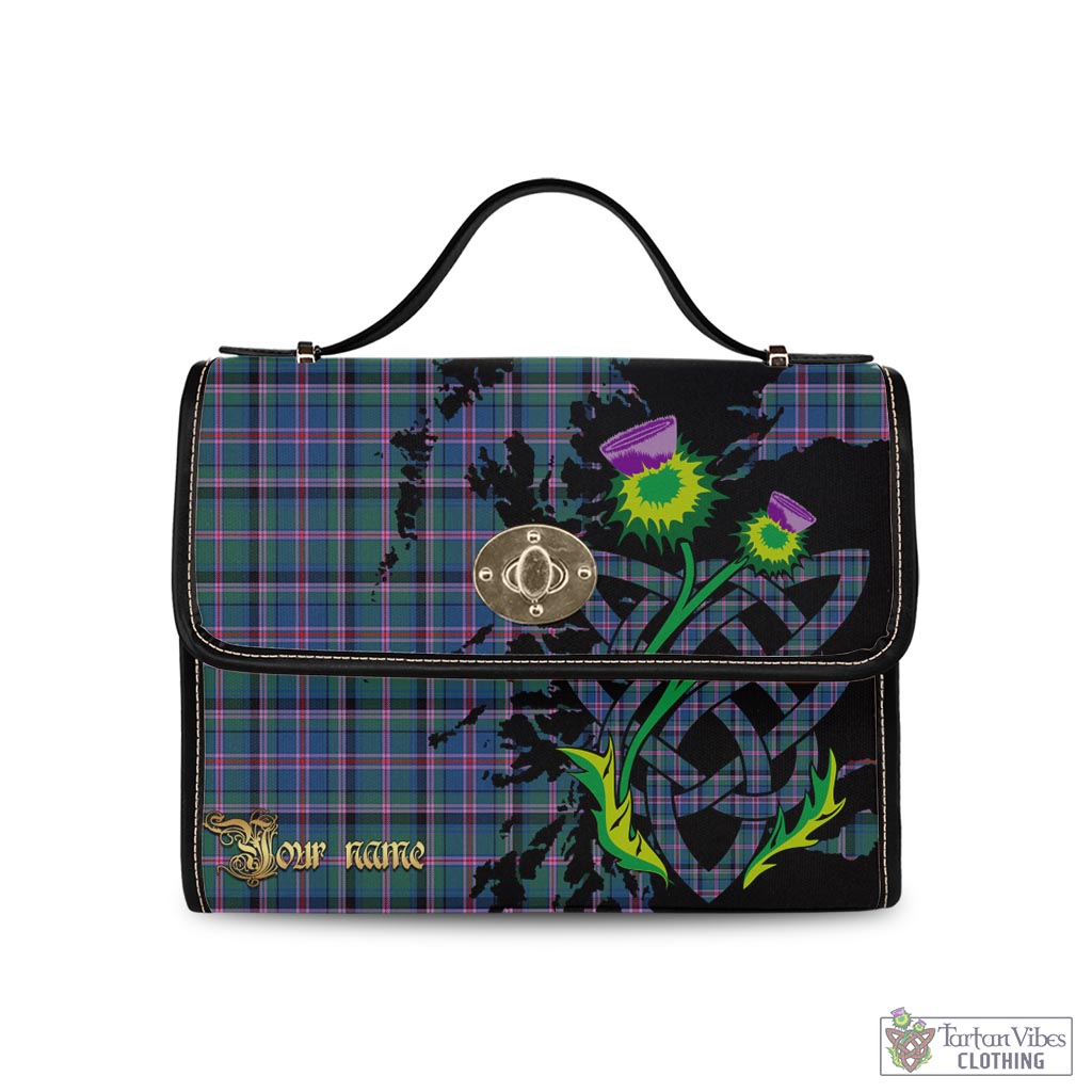 Tartan Vibes Clothing Cooper Tartan Waterproof Canvas Bag with Scotland Map and Thistle Celtic Accents