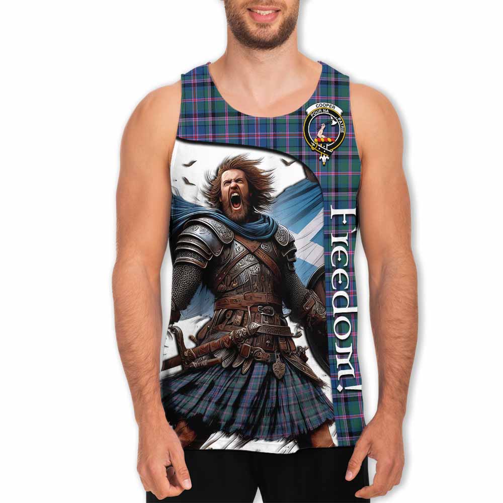 Tartan Vibes Clothing Cooper Crest Tartan Men's Tank Top Inspired by the Freedom of Scottish Warrior