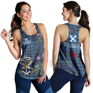 Cooper Tartan Women's Racerback Tanks Happy St. Andrew's Day Half Tartan Style