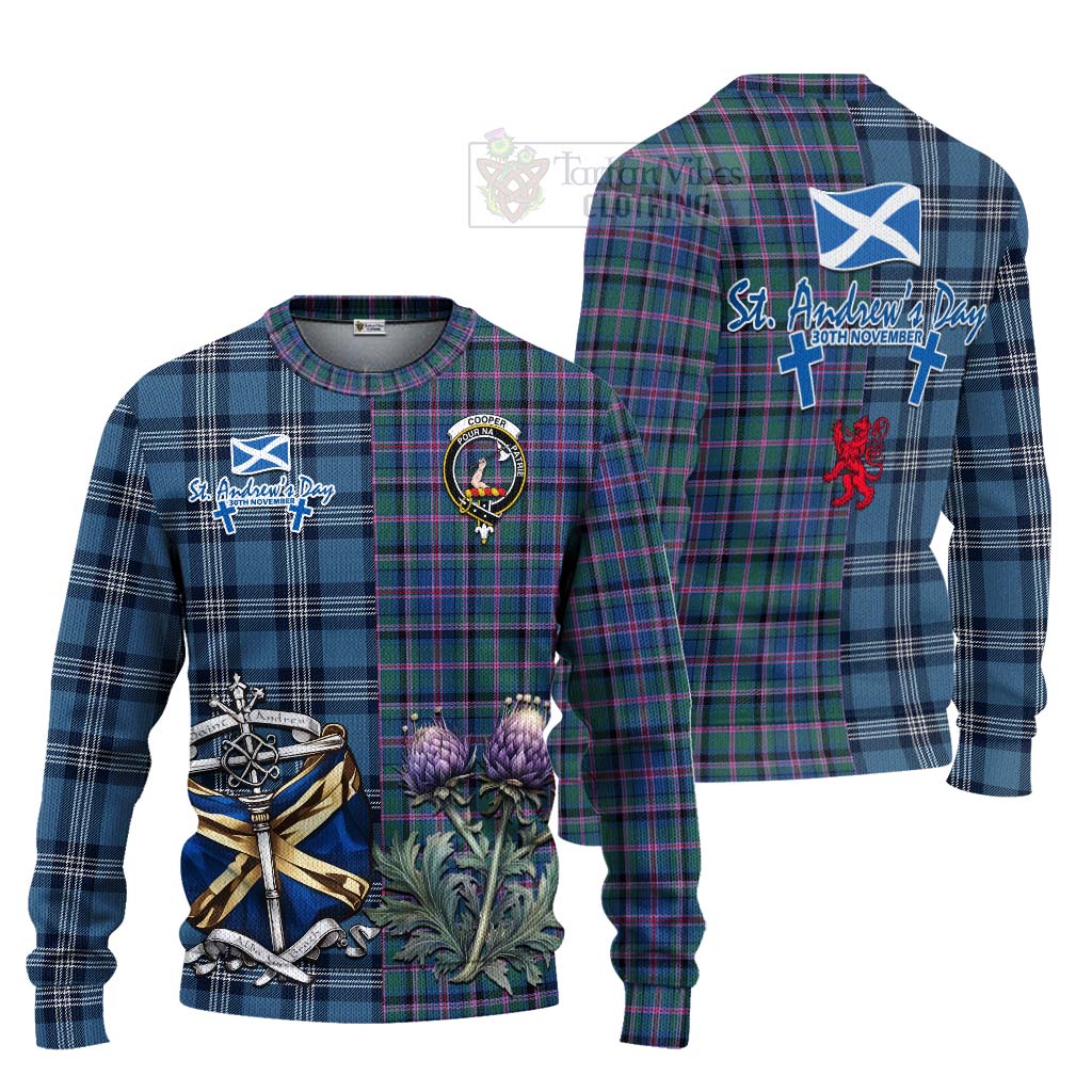 Tartan Vibes Clothing Cooper Tartan Knitted Sweater Happy St. Andrew's Day Half Tartan Style