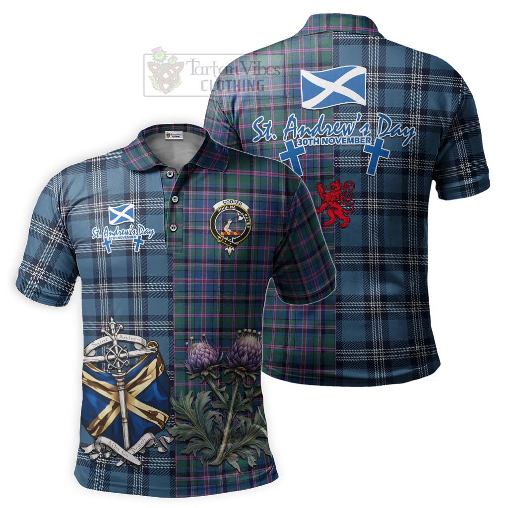 Tartan Vibes Clothing Cooper Tartan Polo Shirt Happy St. Andrew's Day Half Tartan Style