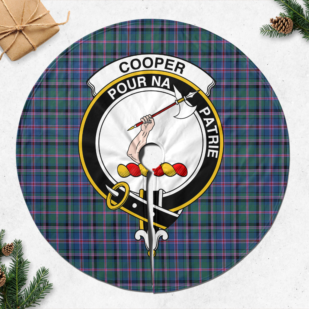 Cooper Tartan Christmas Tree Skirt with Family Crest - Tartanvibesclothing