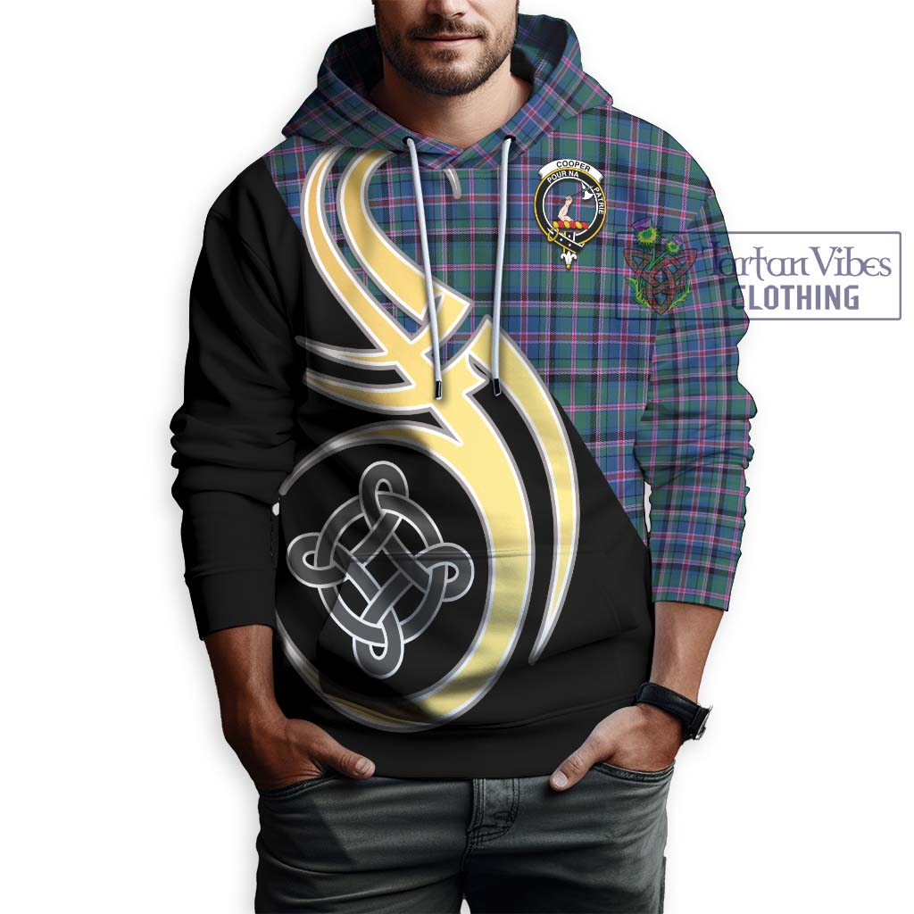 Cooper Tartan Hoodie with Family Crest and Celtic Symbol Style Zip Hoodie - Tartan Vibes Clothing