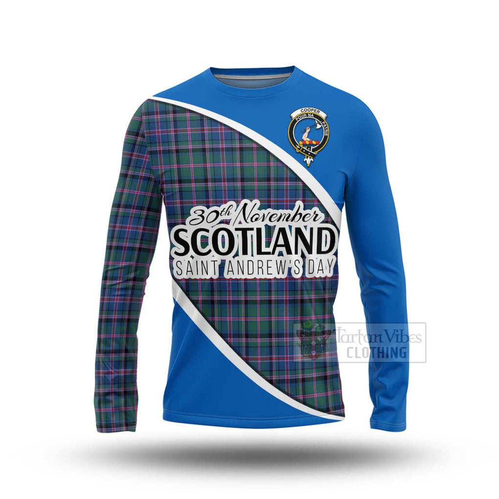 Tartan Vibes Clothing Cooper Family Crest Tartan Long Sleeve T-Shirt Celebrate Saint Andrew's Day in Style