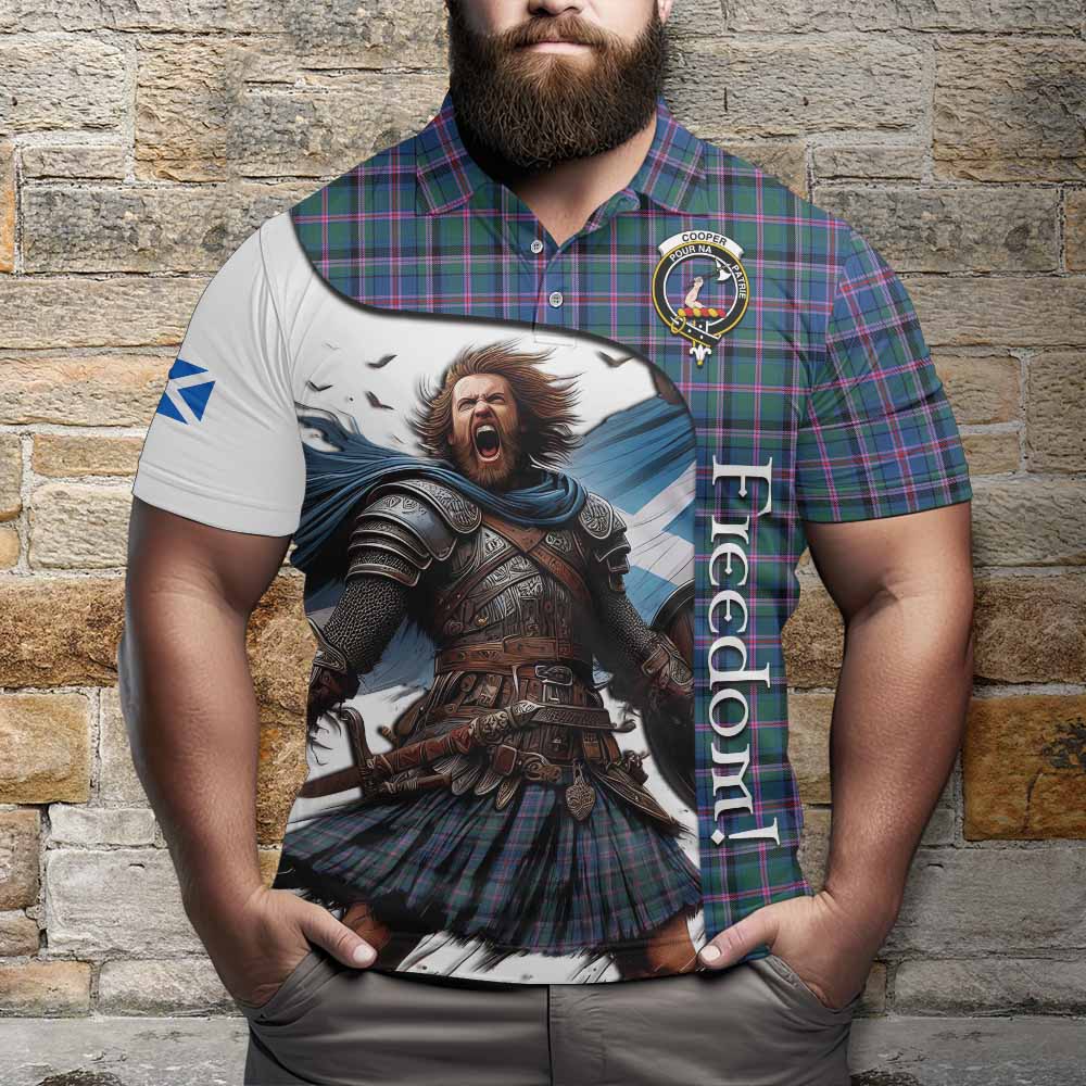 Tartan Vibes Clothing Cooper Crest Tartan Polo Shirt Inspired by the Freedom of Scottish Warrior