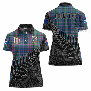 Cooper Crest Tartan Women's Polo Shirt with New Zealand Silver Fern Half Style