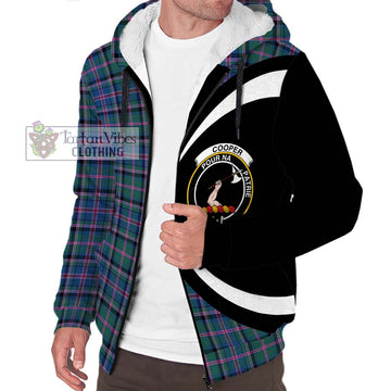 Cooper Tartan Sherpa Hoodie with Family Crest Circle Style