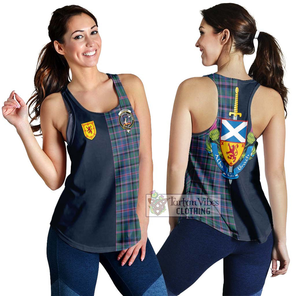 Tartan Vibes Clothing Cooper Tartan Women's Racerback Tanks with Scottish Lion Royal Arm Half Style