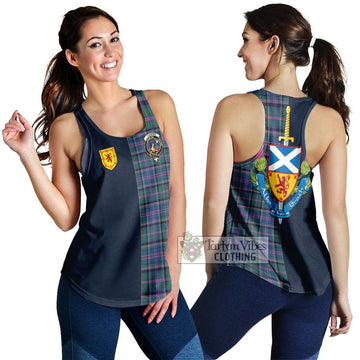 Cooper Tartan Women's Racerback Tanks Alba with Scottish Lion Royal Arm Half Style