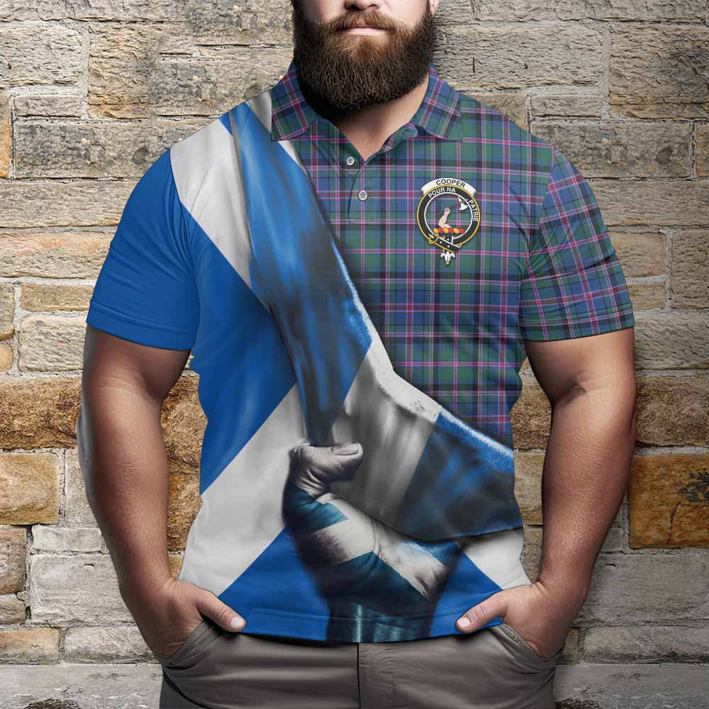 Tartan Vibes Clothing Cooper Tartan Polo Shirt with Family Crest Scotland Patriotic Style