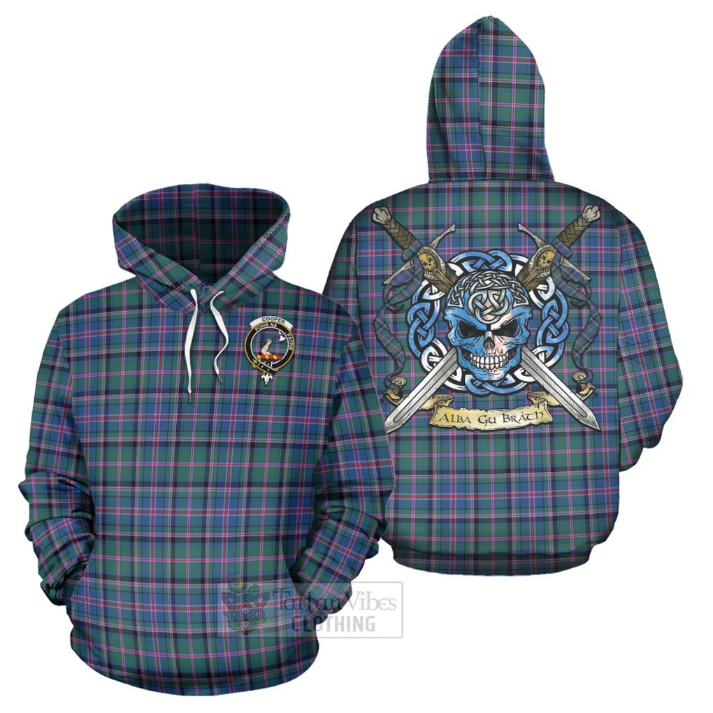 Tartan Vibes Clothing Cooper Tartan Hoodie with Family Crest Celtic Skull Style