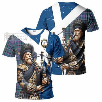 Cooper Tartan T-Shirt with Family Crest Scottish Bagpiper Vibes