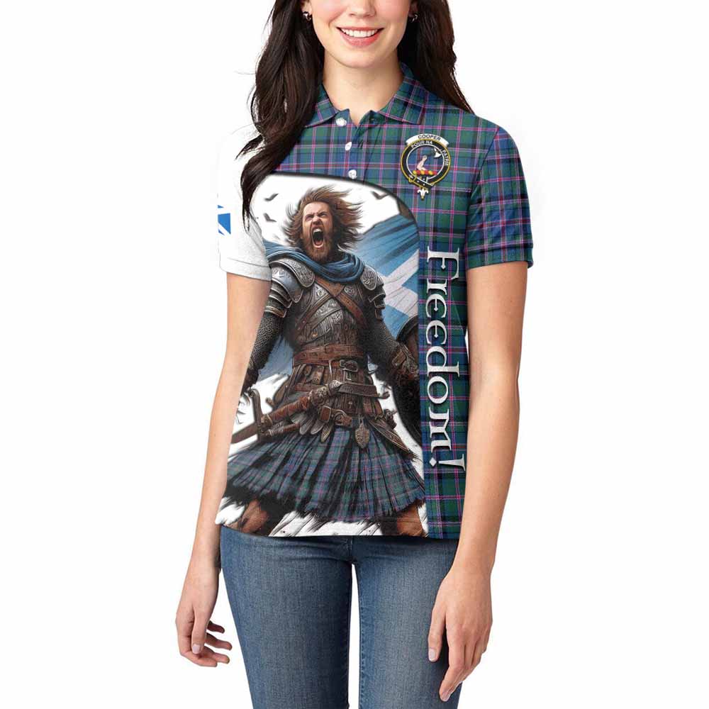 Tartan Vibes Clothing Cooper Crest Tartan Women's Polo Shirt Inspired by the Freedom of Scottish Warrior