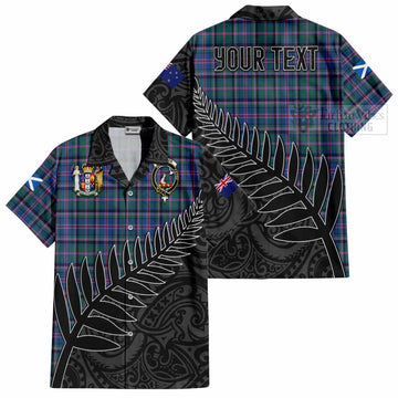 Cooper Crest Tartan Short Sleeve Button Shirt with New Zealand Silver Fern Half Style