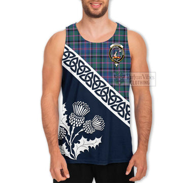 Cooper Tartan Men's Tank Top Featuring Thistle and Scotland Map