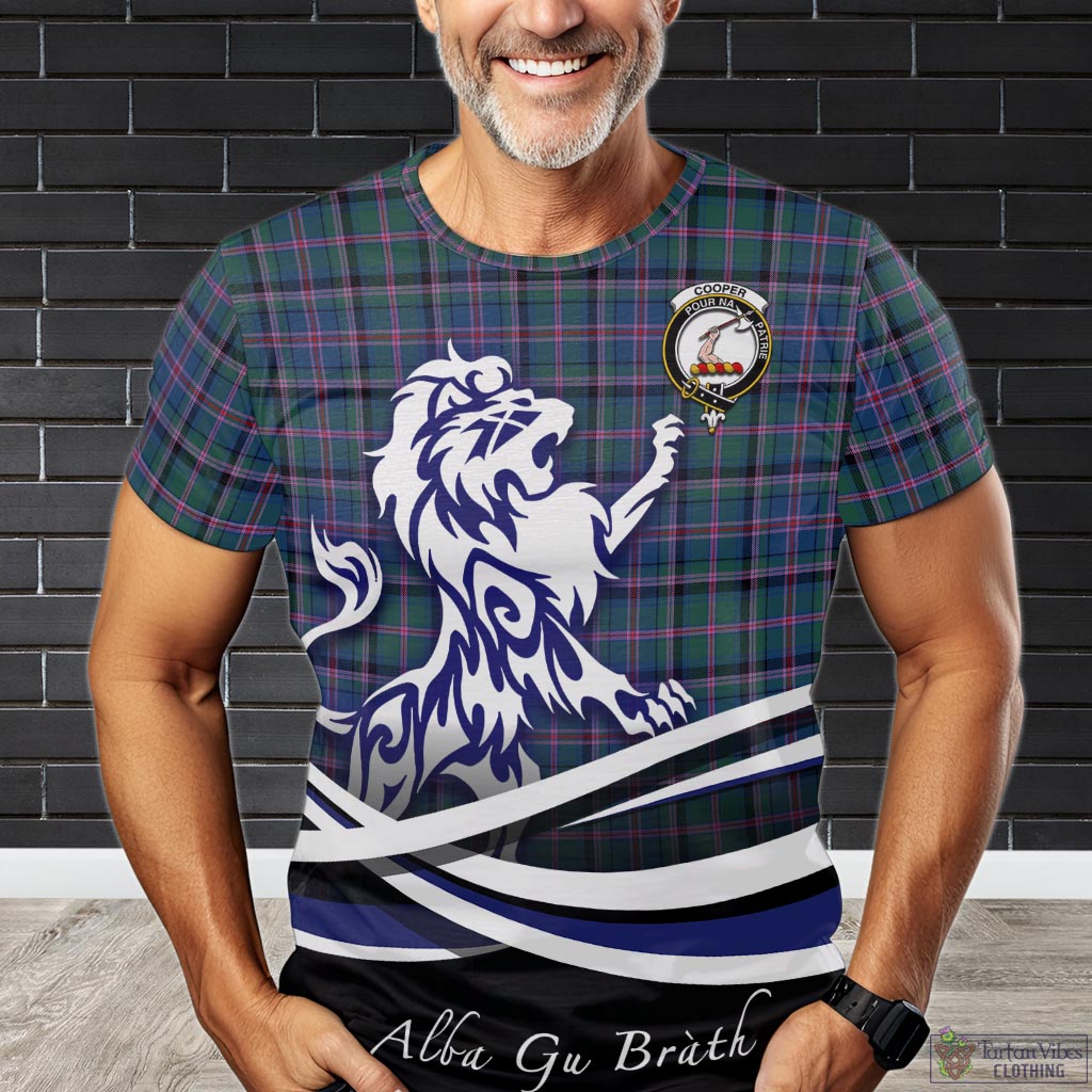 Cooper Tartan T-Shirt with Alba Gu Brath Regal Lion Emblem Kid's Shirt - Tartan Vibes Clothing