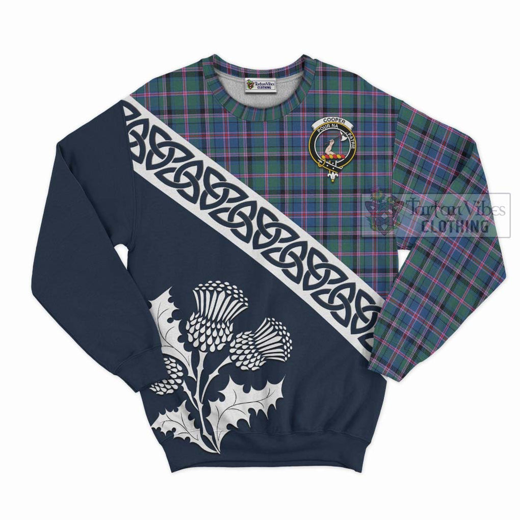 Tartan Vibes Clothing Cooper Tartan Sweatshirt Featuring Thistle and Scotland Map