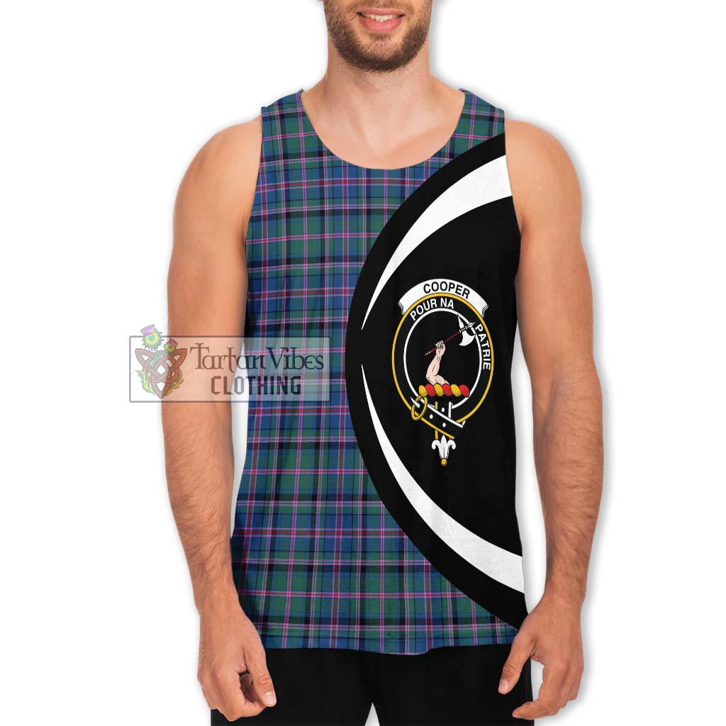 Cooper Tartan Men's Tank Top with Family Crest Circle Style Men - Tartan Vibes Clothing