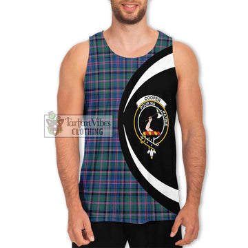 Cooper Tartan Men's Tank Top with Family Crest Circle Style