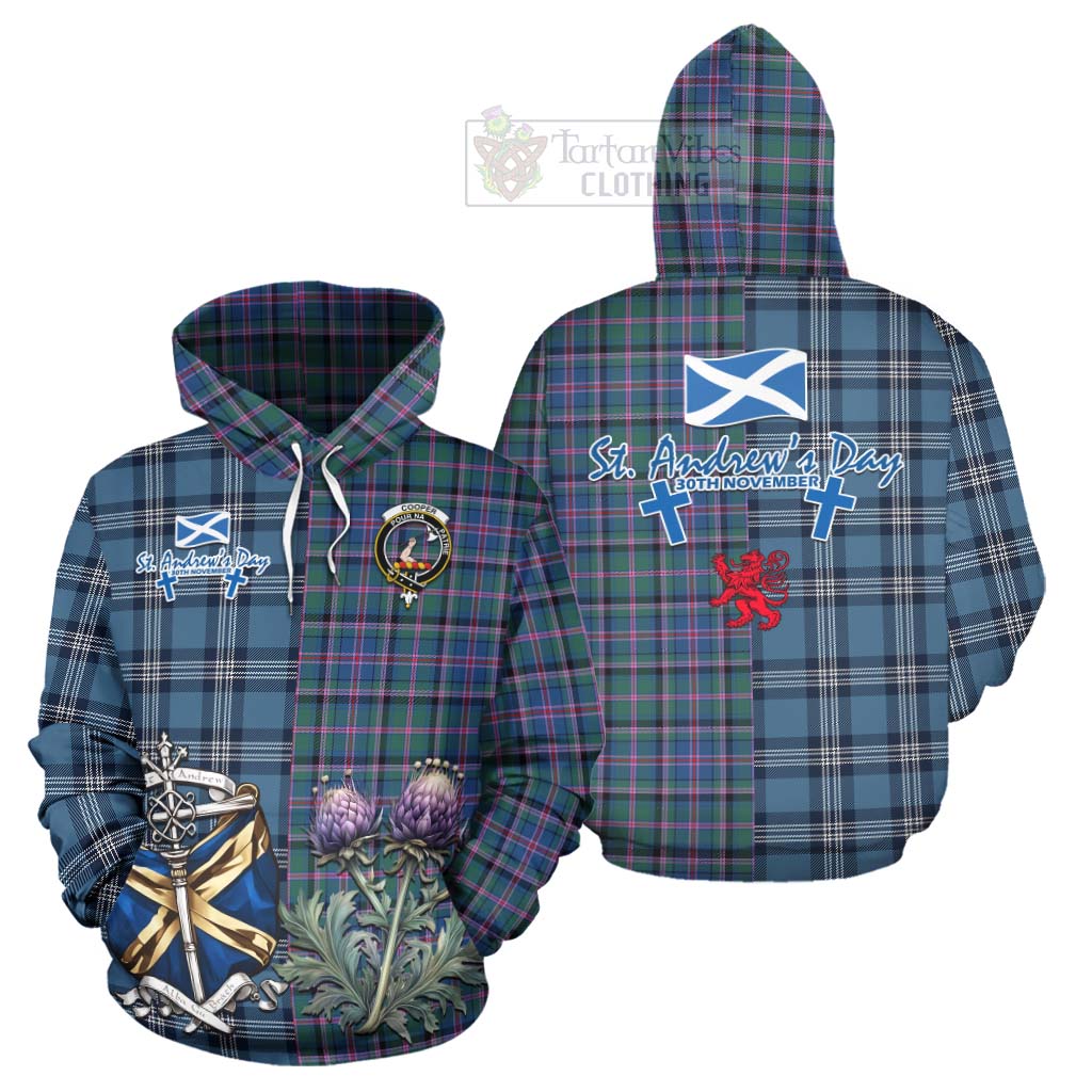 Tartan Vibes Clothing Cooper Tartan Hoodie Happy St. Andrew's Day Half Tartan Style