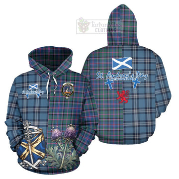 Cooper Tartan Hoodie Happy St. Andrew's Day Half Tartan Style