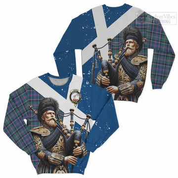 Cooper Tartan Sweatshirt with Family Crest Scottish Bagpiper Vibes