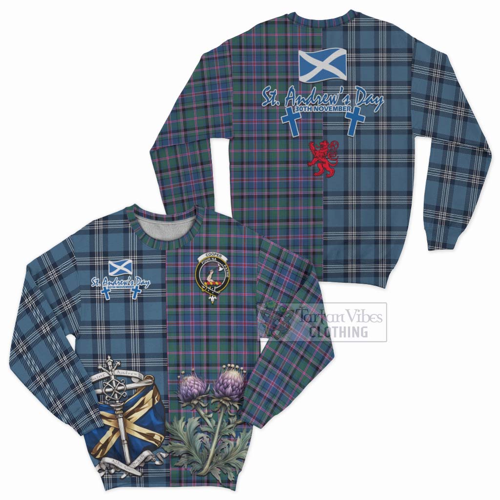 Tartan Vibes Clothing Cooper Tartan Sweatshirt Happy St. Andrew's Day Half Tartan Style