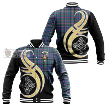 Cooper Tartan Baseball Jacket with Family Crest and Celtic Symbol Style